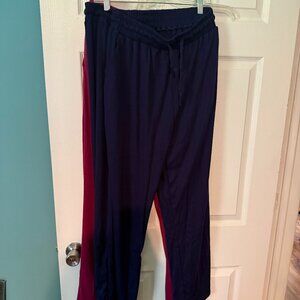 Set of 2 Jersey Knit Jogging Pants XL (Navy Blue and Maroon)